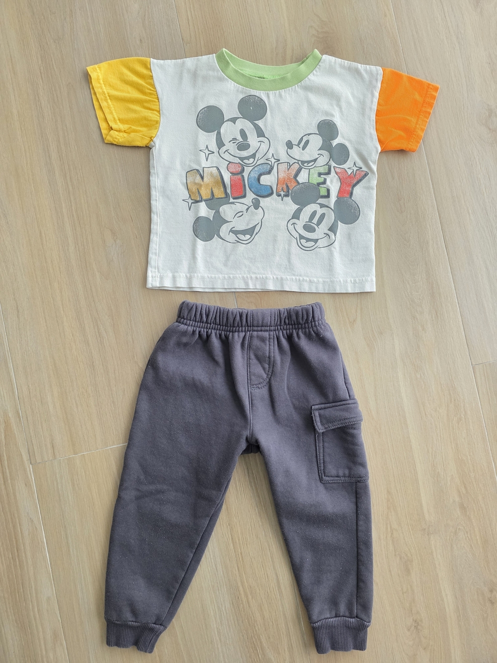 Disney Mickey Mouse 2T Outfit | Graphic Tee & Jogger Pants Set